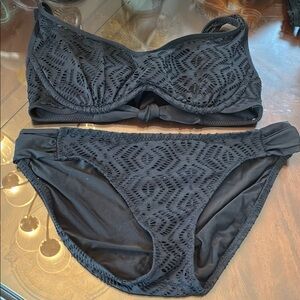 BECCA by Rebecca Virtue Swimwear Elegant Black Lace Bikini Set